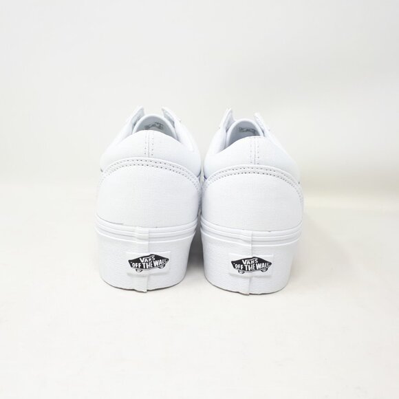 Vans Old Skool Stackform Stacked Platform Shoe Sneaker All True White Womens NEW - Picture 6 of 11